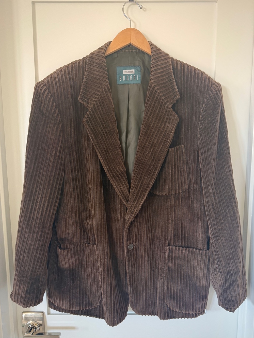 Braggi Louis Raphael Brown Wide Wale Corduroy Blazer 42R